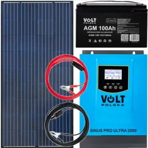 Zestaw panel solarny 180w 12V inwerter przetwornica sinuspro ultra mppt 2000W akumulator 100Ah VOLT POLSKA Darmowy zwrot