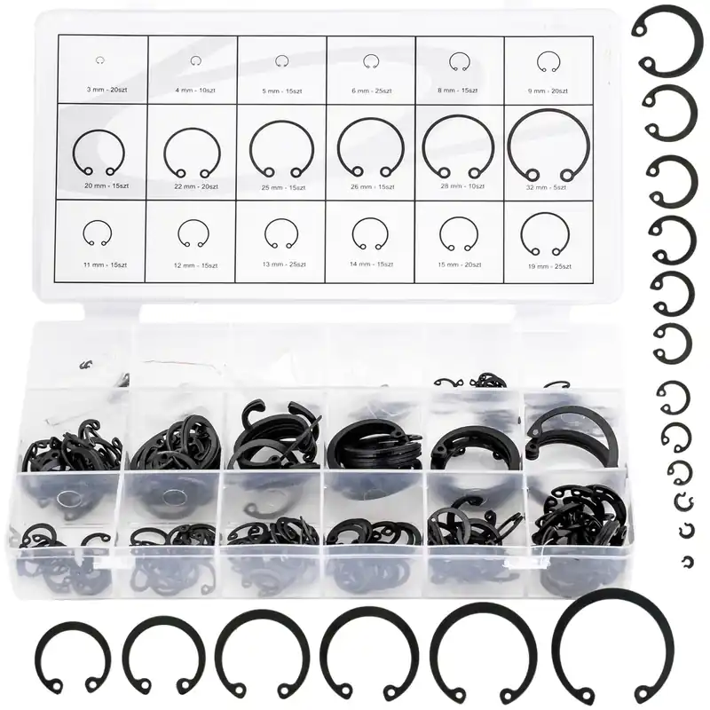 Zestaw pierścieni segera pierścienie wewnętrzne osadcze300szt SILVER Cena promocyjna