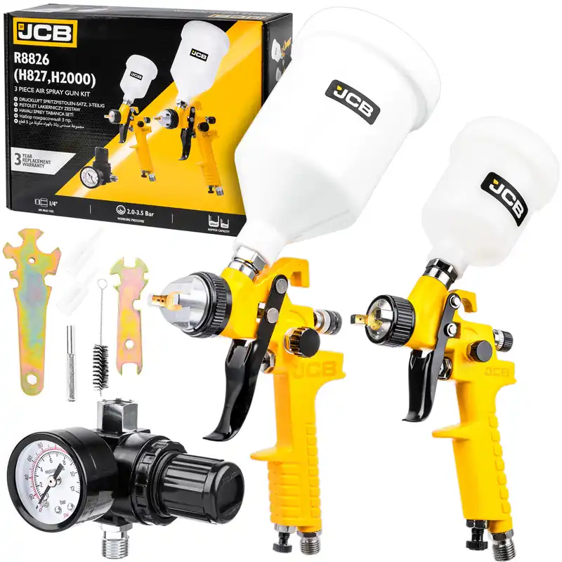 Cena promocyjna Zestaw pistolety malarskie lakiernicze pneumatyczne reduktor ciśnienia JCB