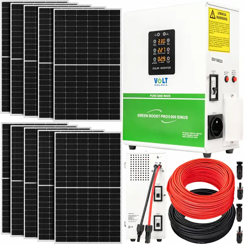 Zestaw przetwornica solarna panel do grzania wody 5000w green boost mppt 10xpv (10×500W) Tylko dziś